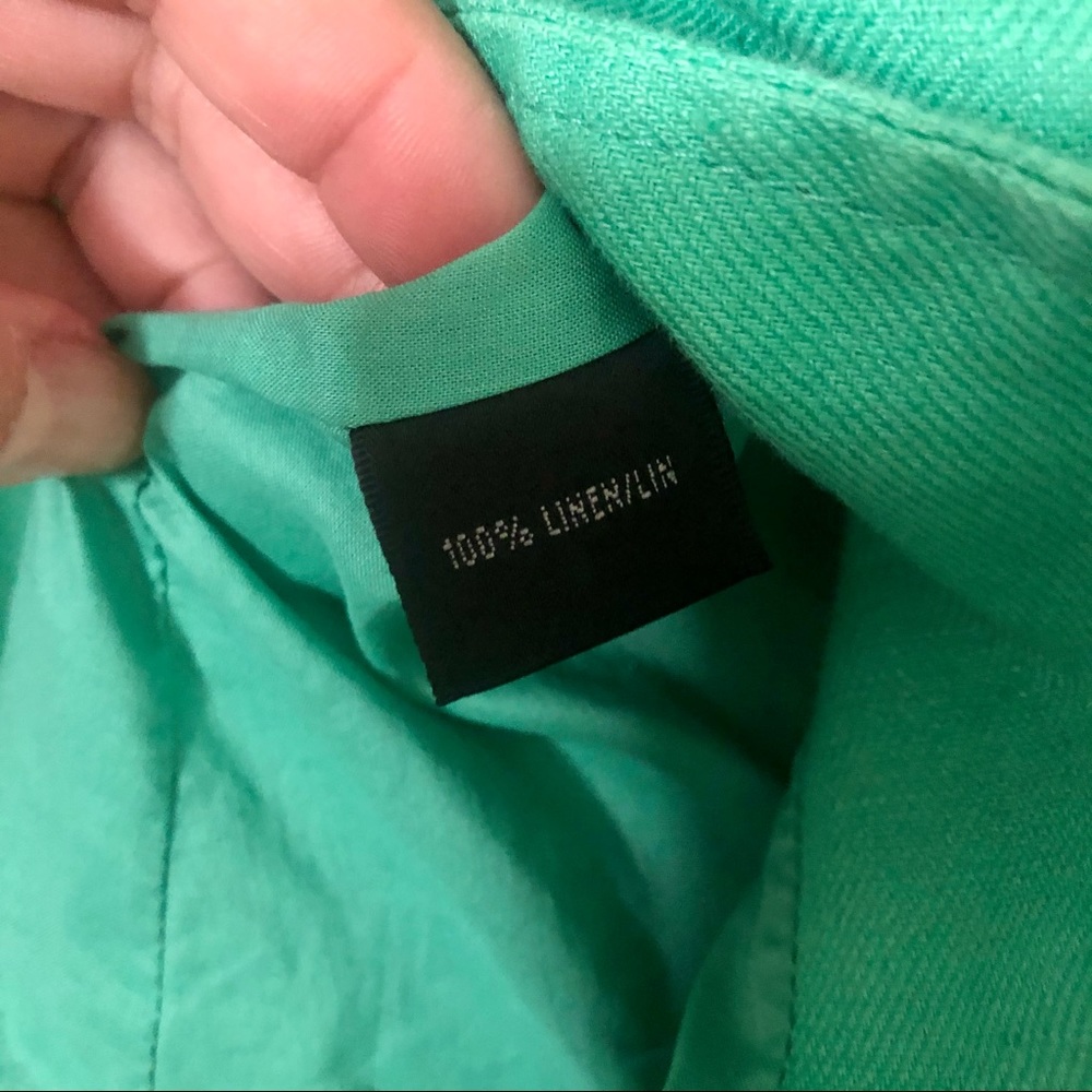 Lafayette 148 Green 100% Linen Blazer size 8 - Picture 9 of 12